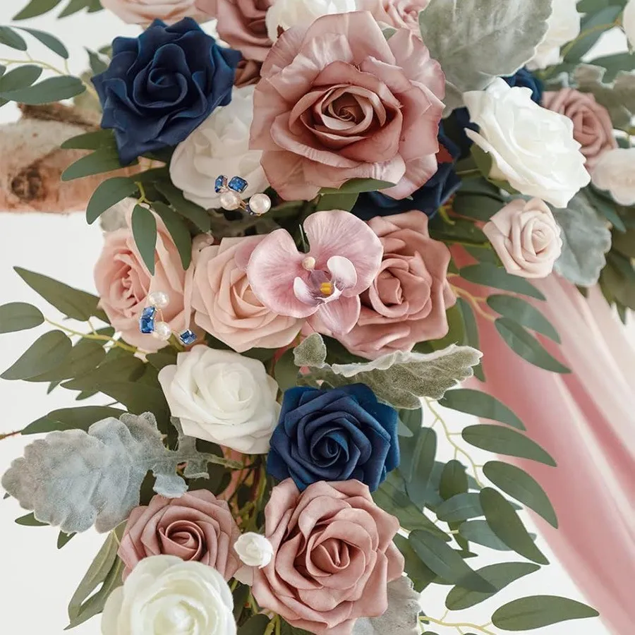 rosa e azul escuro