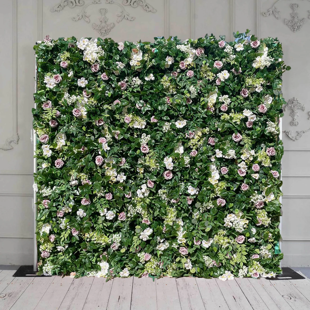Tecido artificial verde da parede de flor Cantar cenário floral para festa