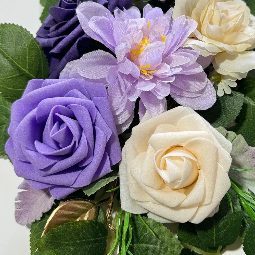 Assinar a flor roxa e verde