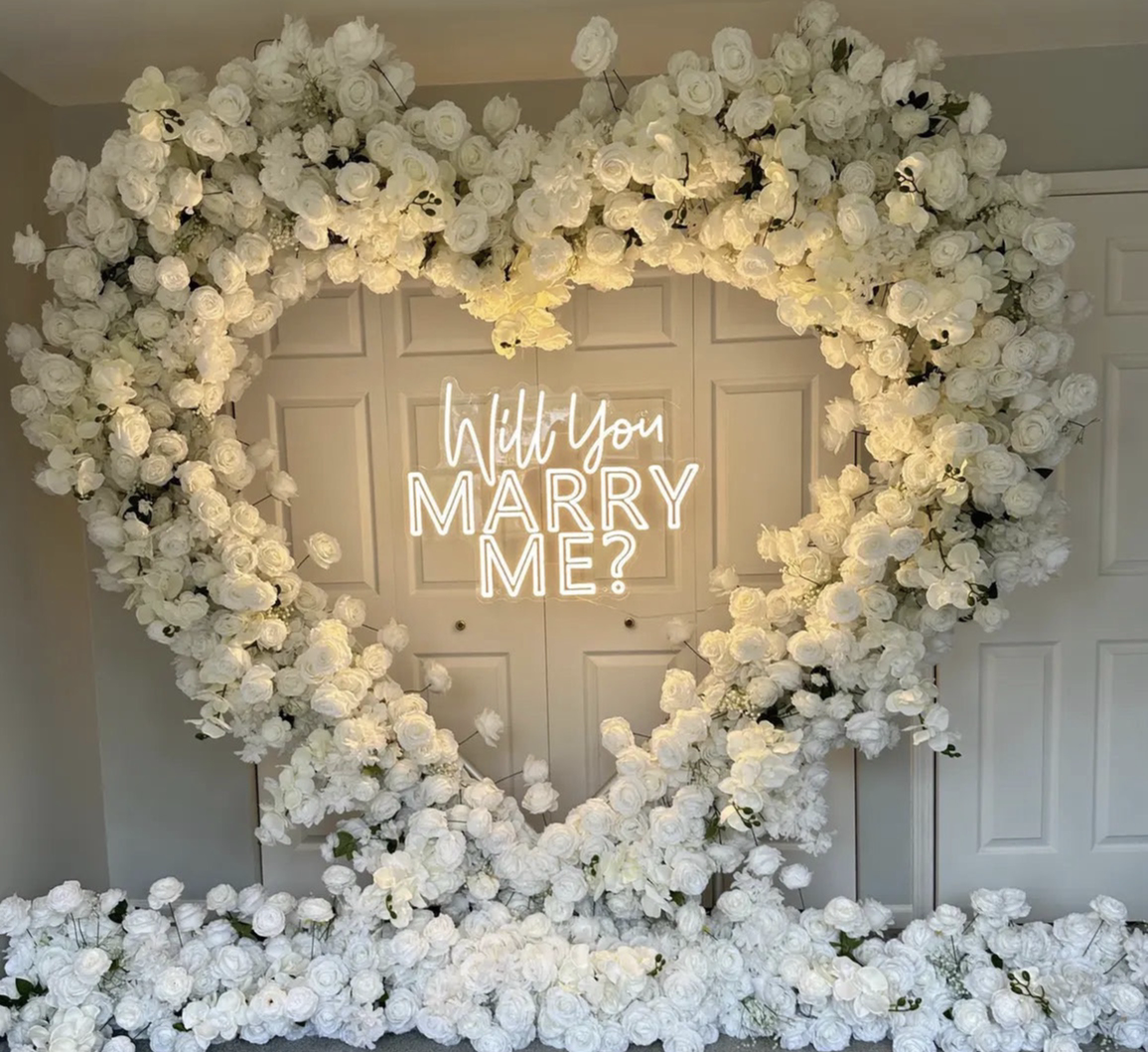Ybliouke em forma de coração arco floral conjunto proposta decoração de festa de casamento