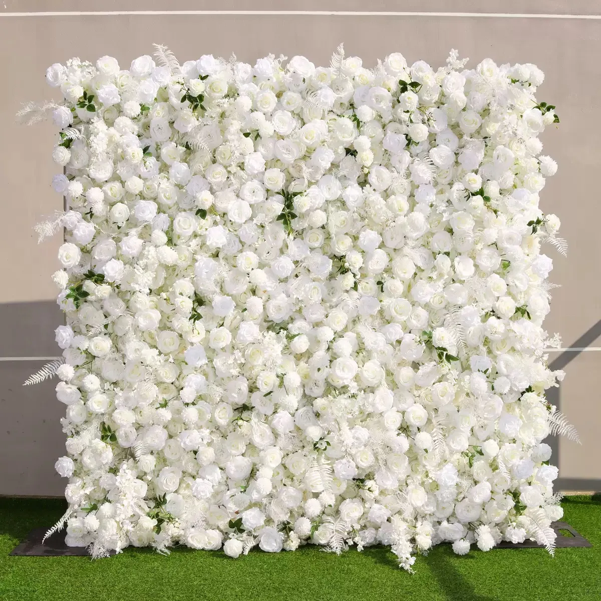 Ybliouke Flower Wall Fabric Rolling Up Curtain Floral Backdrop Wedding Party Proposal Decor