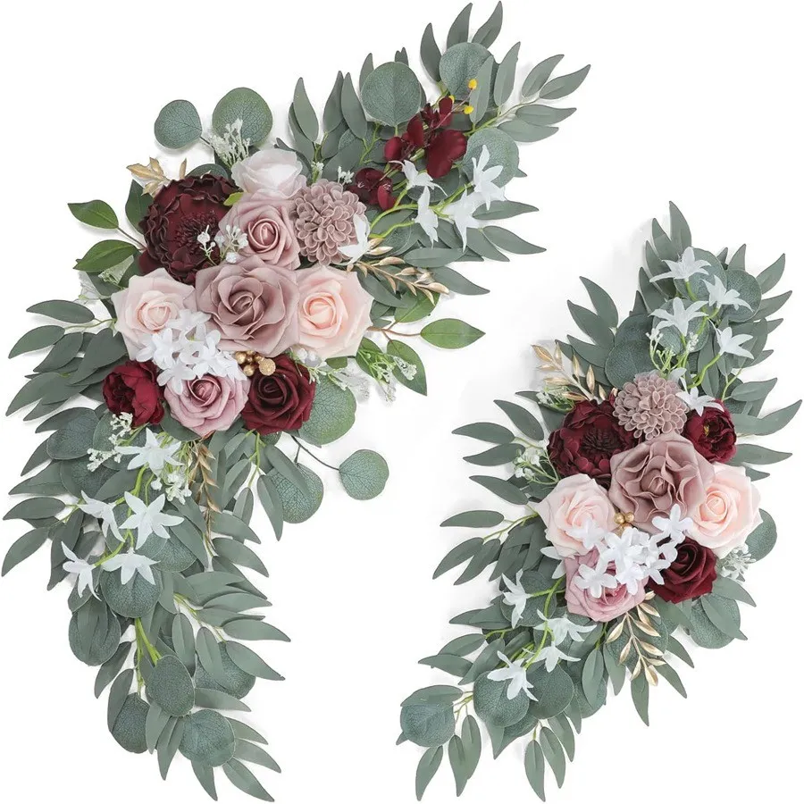 Sinalização sênior flor cinza rosa e bordô