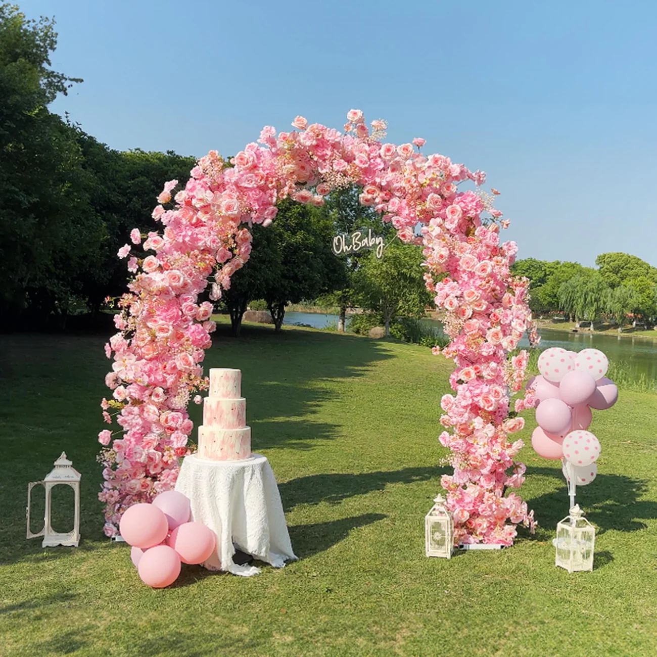 Flor Arch Florals Artificial Florals Proposta Decoração de festa de casamento