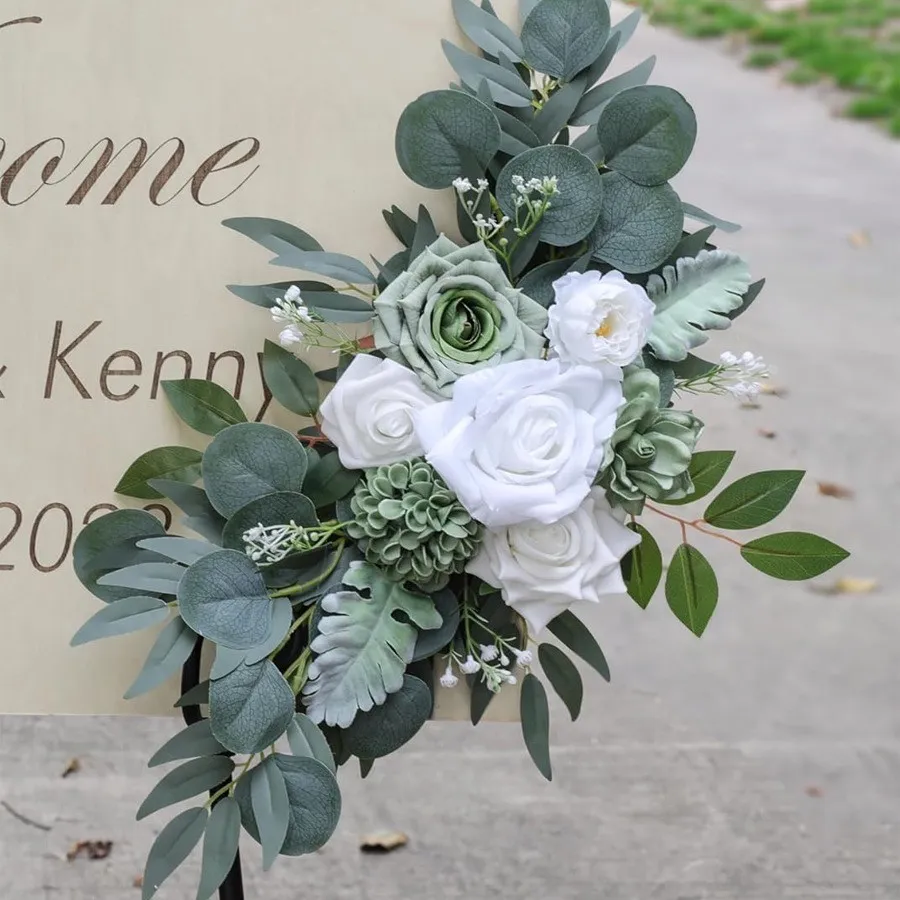 Sinalização sênior flor verde e branco