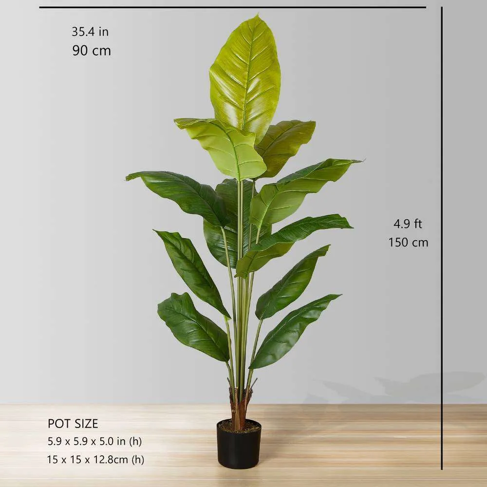 Planta artificial de folhas de folhas Spathiphyllum (múltiplos tamanhos)