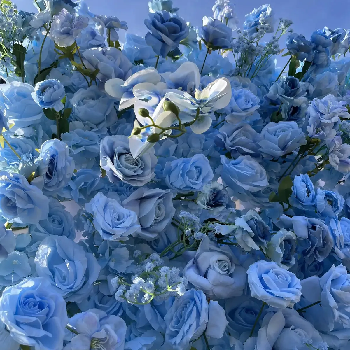 Ybliouke Flower Wall Fabric Rolling Up Curtain Floral Backdrop Wedding Party Proposal Decor