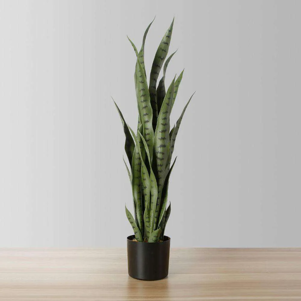 Planta artificial Snake Sansevieria Green em vaso