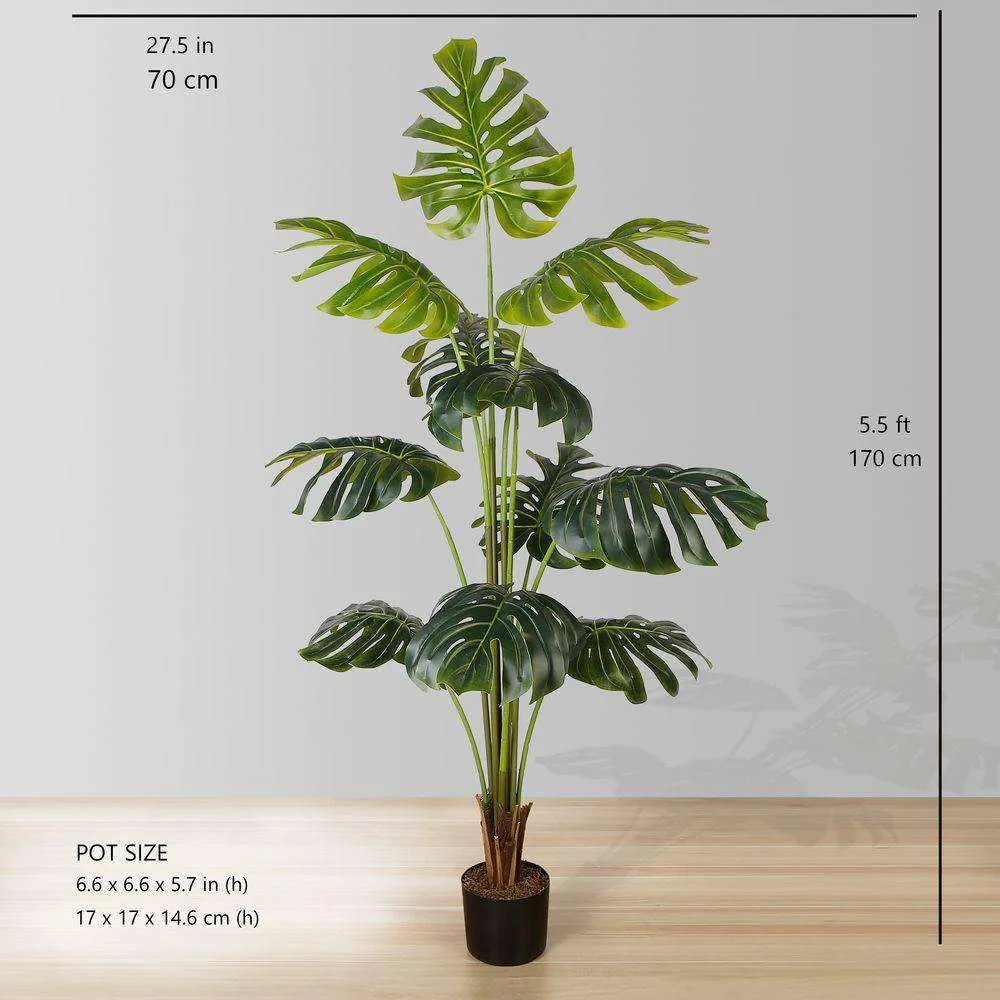 Planta em vaso artificial de Monstera (múltiplos tamanhos)