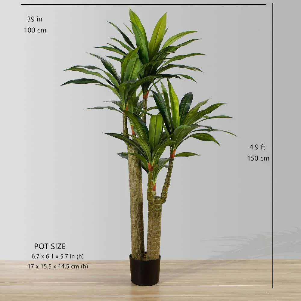 Planta artificial em vasos de árvore draecena (múltiplos tamanhos)