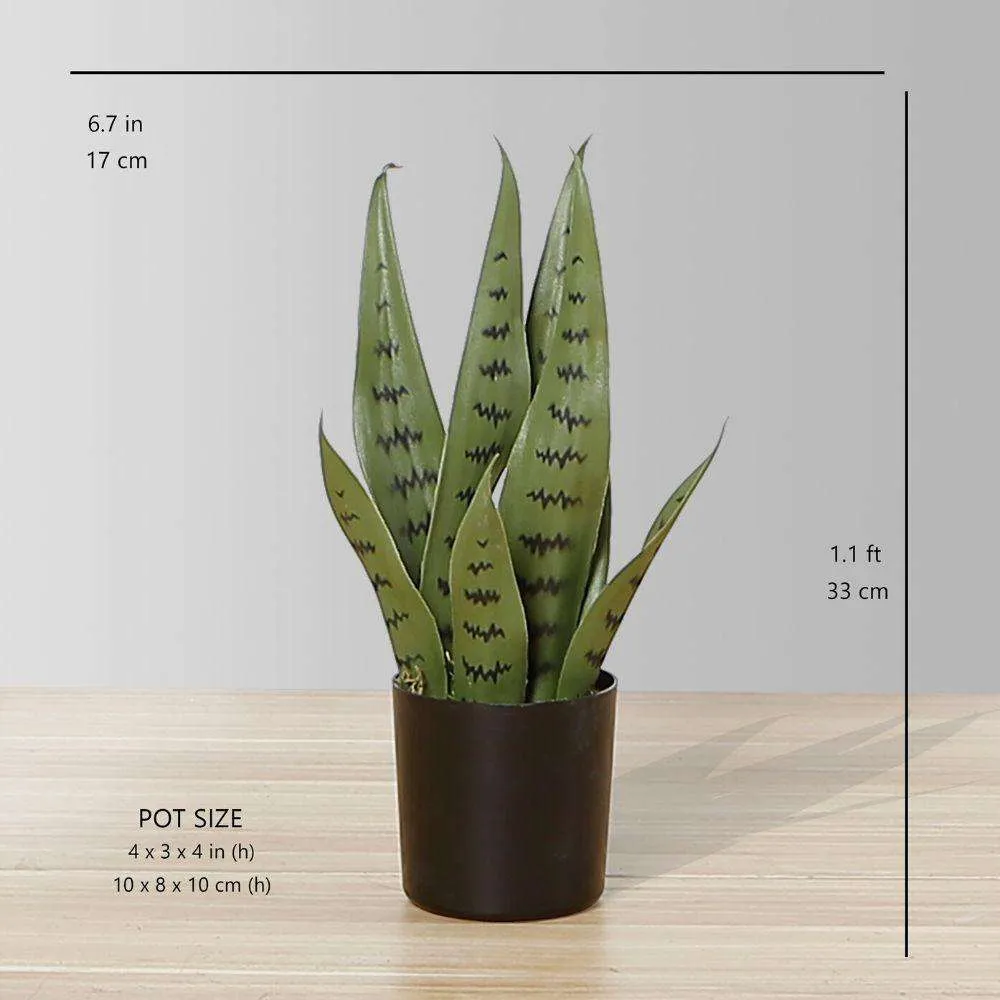 Planta artificial Snake Sansevieria Green em vaso