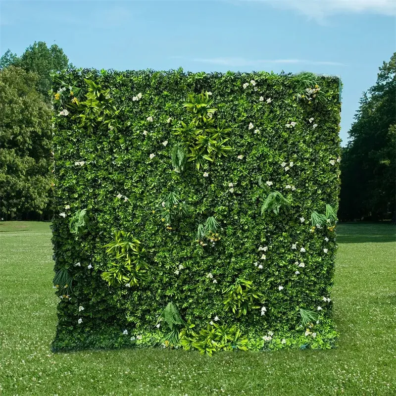 Tecido artificial verde da parede de flor Cantar cenário floral para festa