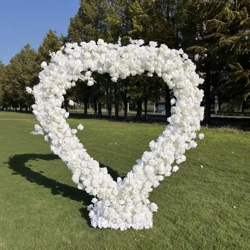 Ybliouke em forma de coração arco floral conjunto proposta decoração de festa de casamento