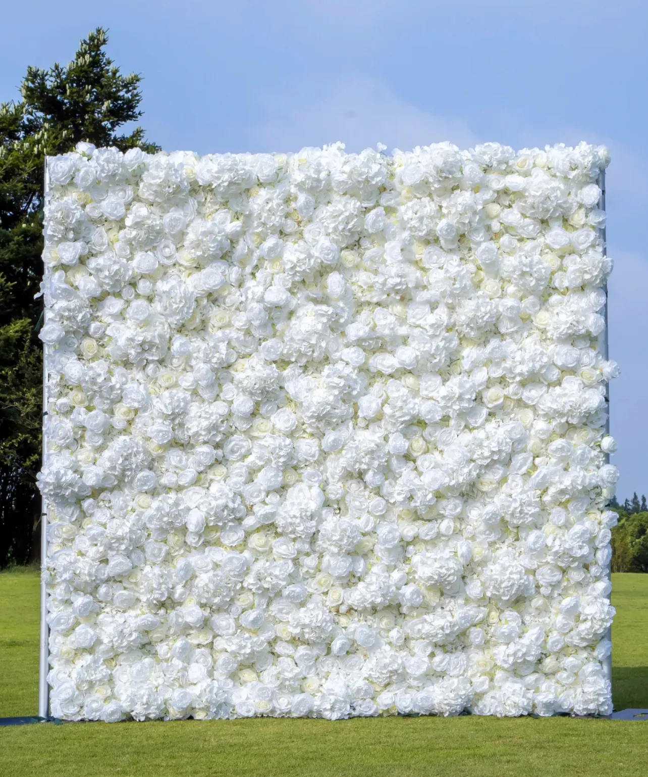Ybliouke Flower Wall Fabric Rolling Up Curtain Floral Backdrop Wedding Party Proposal Decor