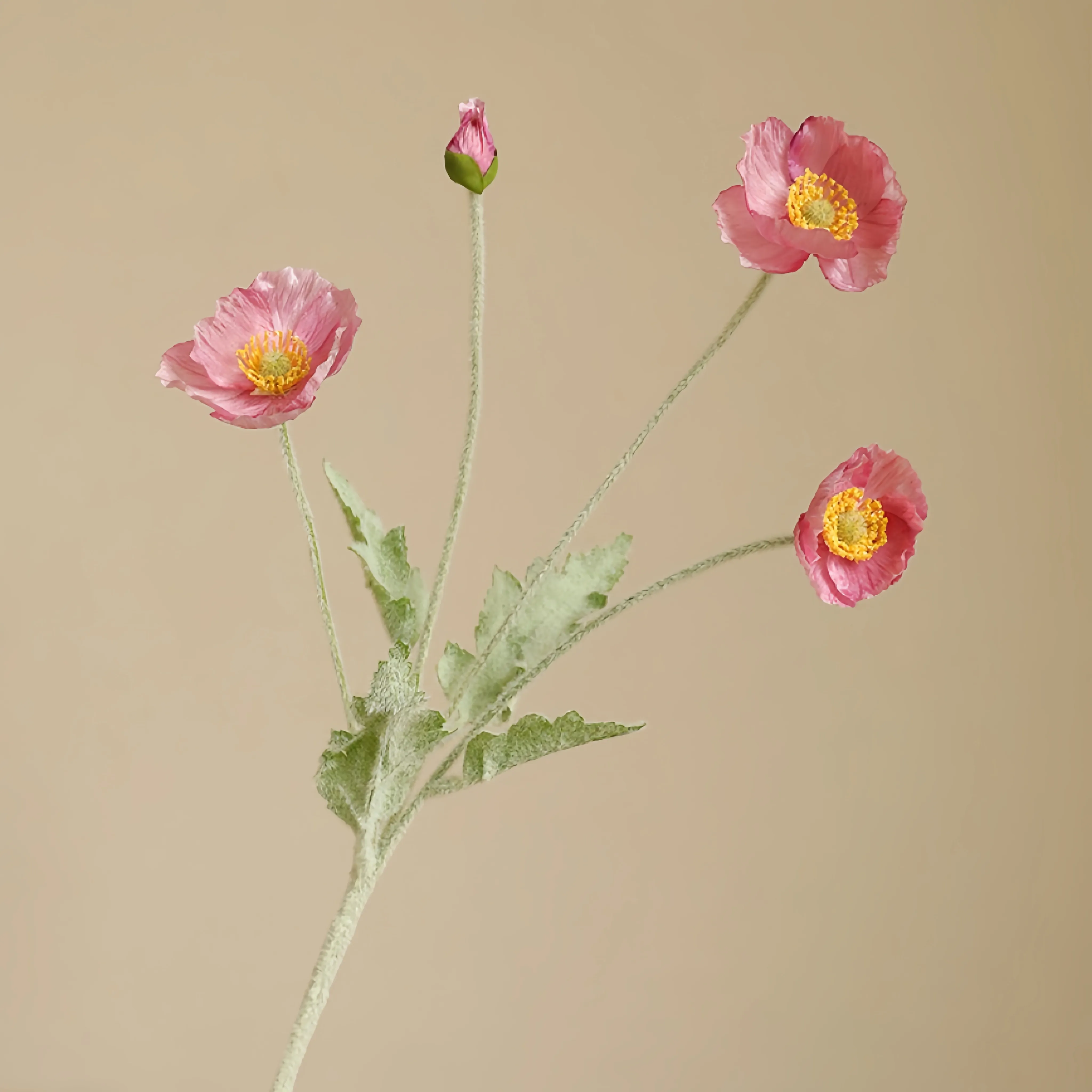 Arranjo de flores de papoula em Faux