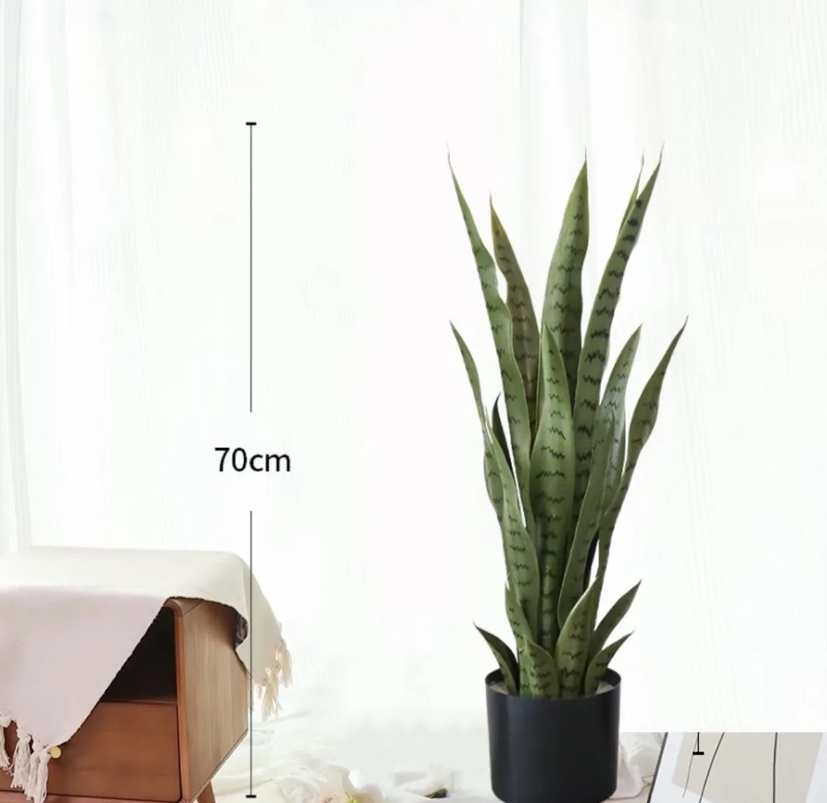 Planta artificial Snake Sansevieria Green em vaso