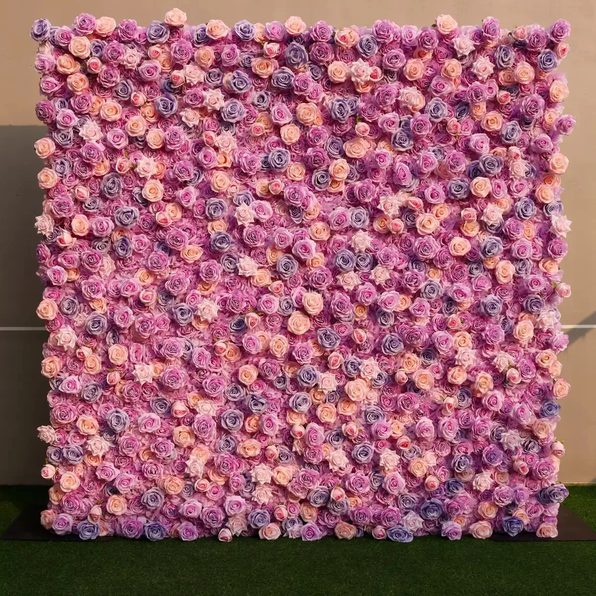 Ybliouke Flower Wall Fabric Rolling Up Curtain Floral Backdrop Wedding Party Proposal Decor