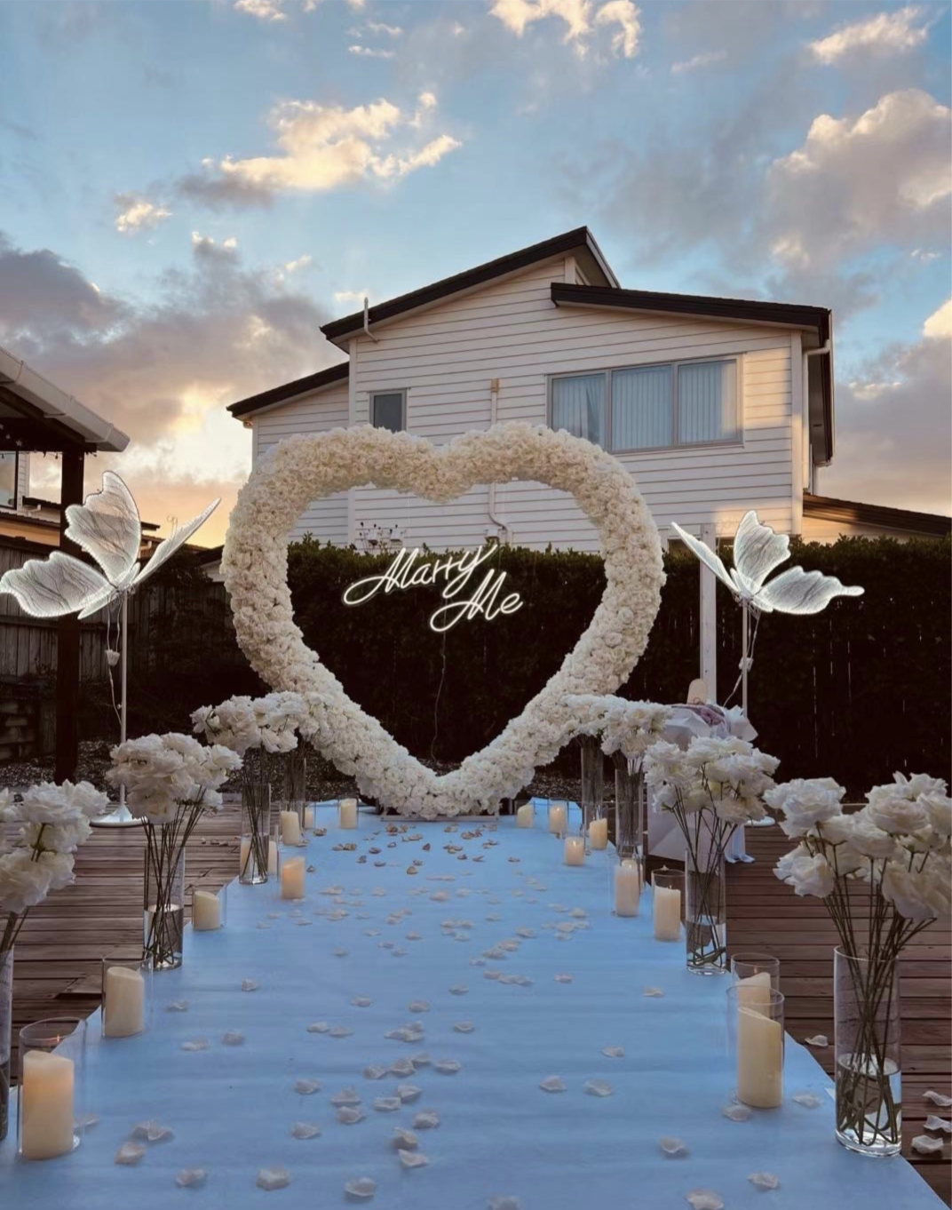 Ybliouke em forma de coração arco floral conjunto proposta decoração de festa de casamento