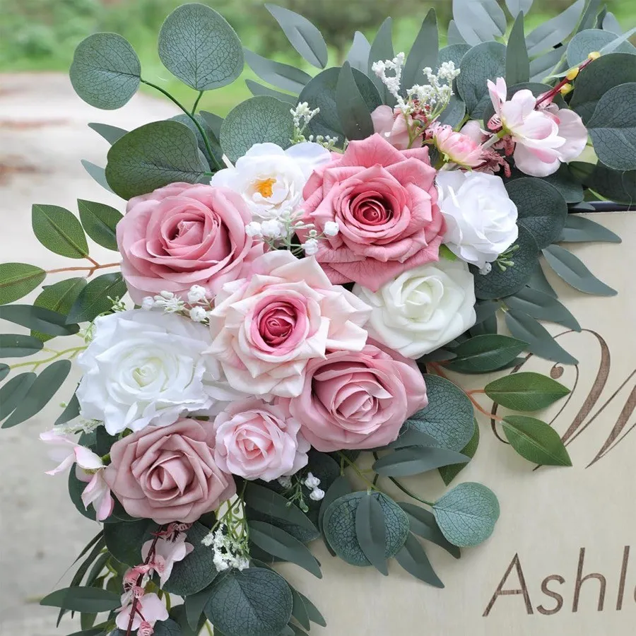 Sinalização sênior de flor rosa